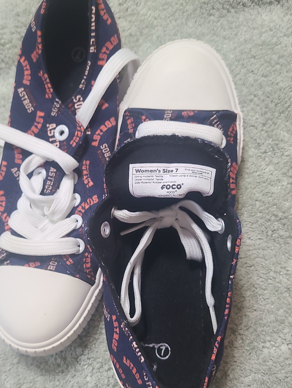 Women’s Navy & White Slip-On Sneakers with Team Print